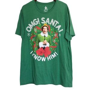 ELF OMG! SANTA! I know him! Will Ferrell T- shirt